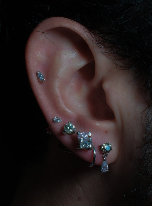 Pink & Chameleon Green Earring