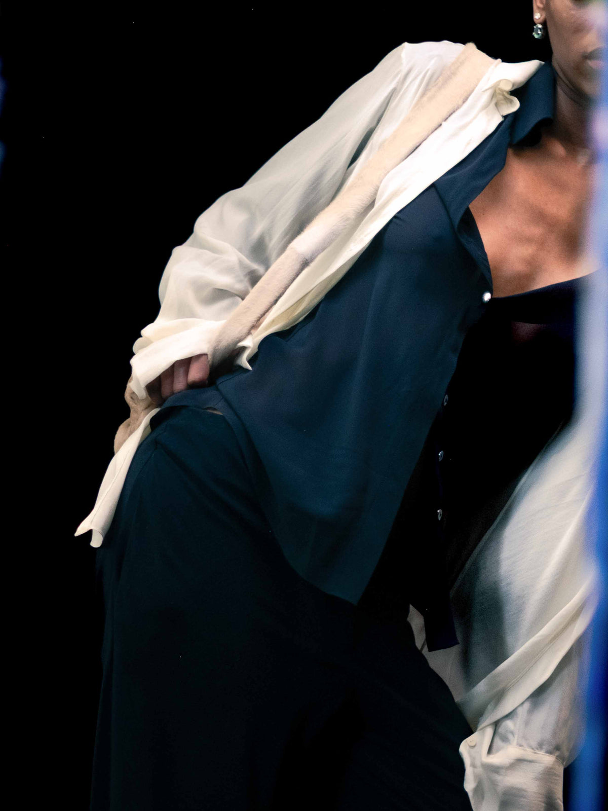 Bias Shirt in Black Silk