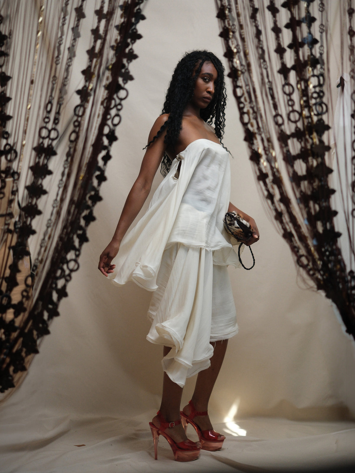 Silk Circle Skirt in Ivory