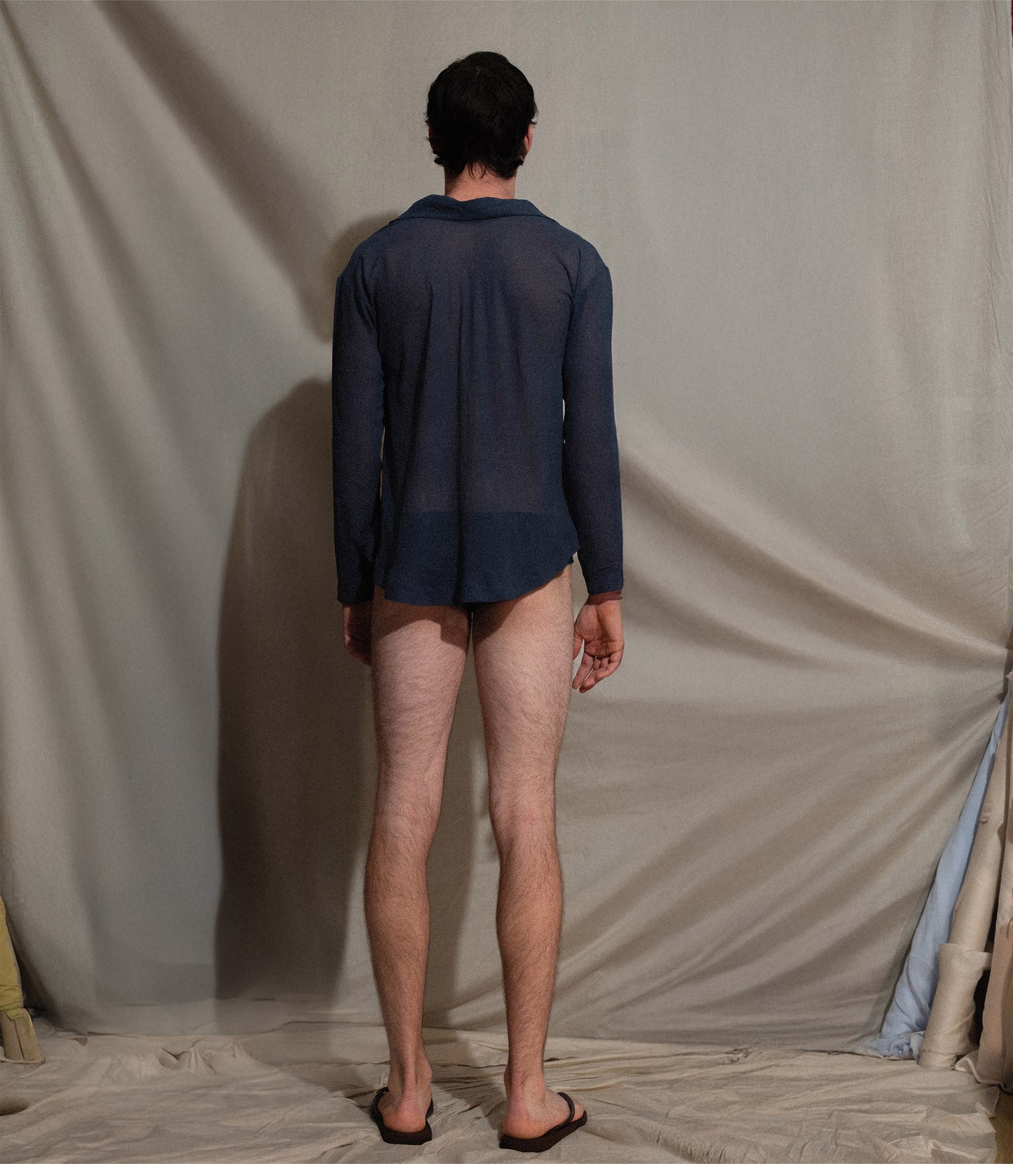 Long Sleeve Polo in Silk