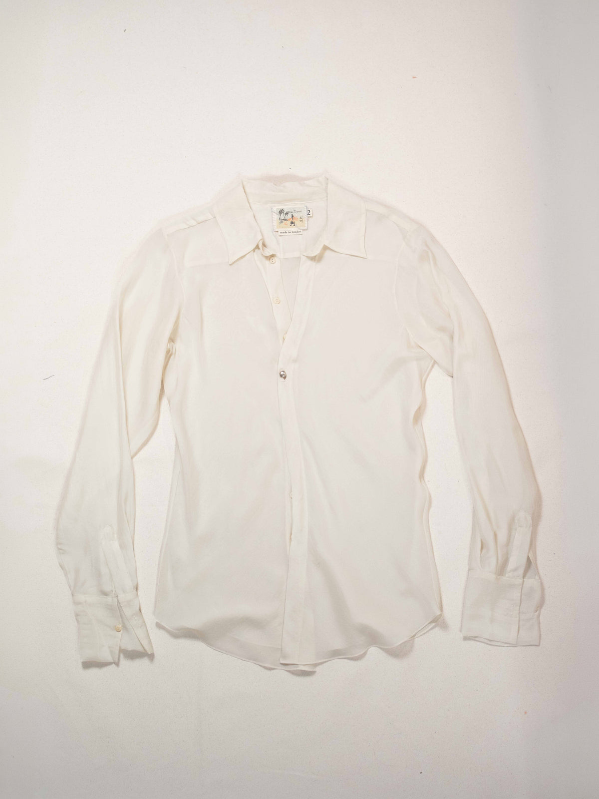 Bias Shirt in Ivory Silk