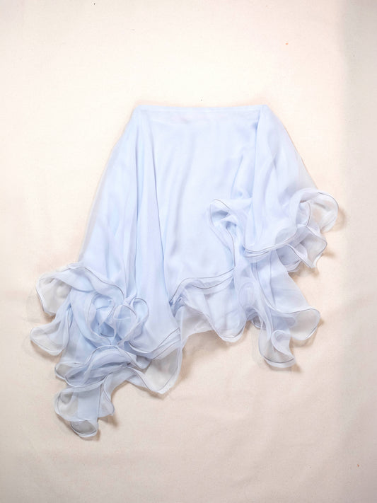 Silk Circle Top in Baby Blue