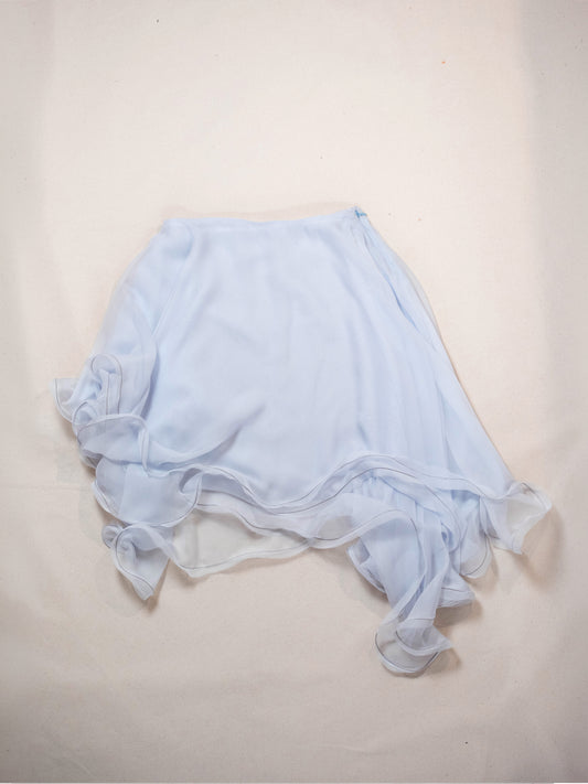 Silk Circle Skirt in Baby Blue