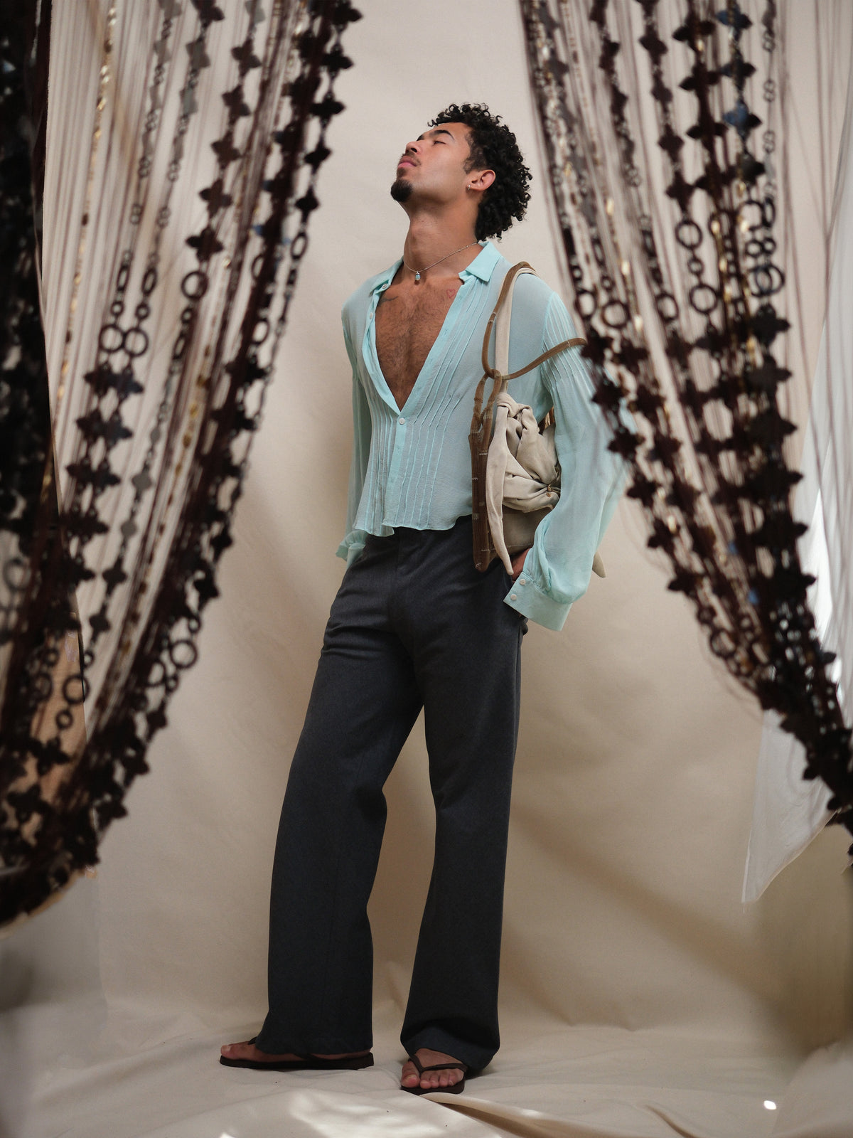 Bias Trousers in Grey Wool
