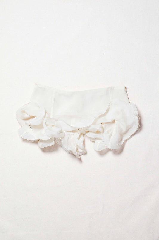 Slutty Mini Skirt in Ivory Silk