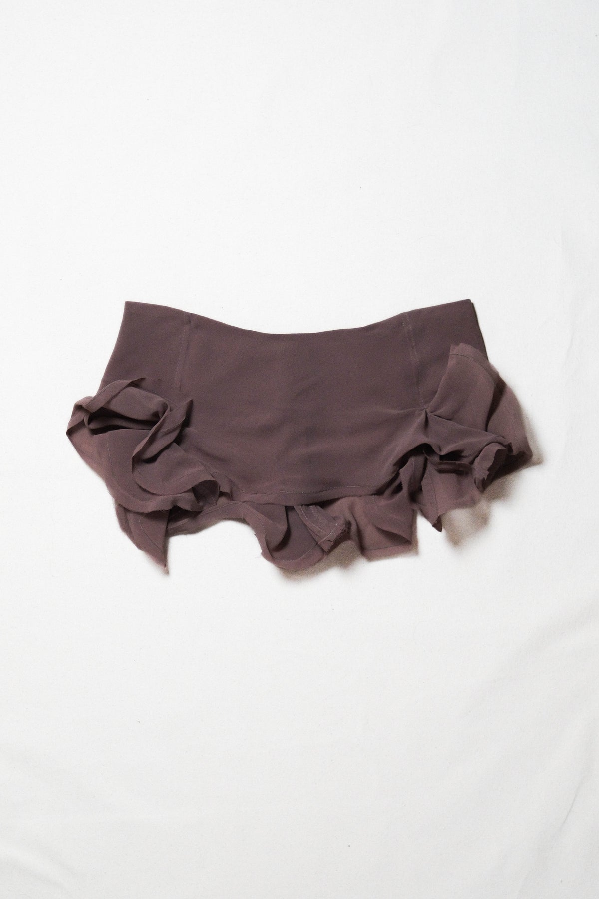 Slutty Mini Skirt in Brown Silk