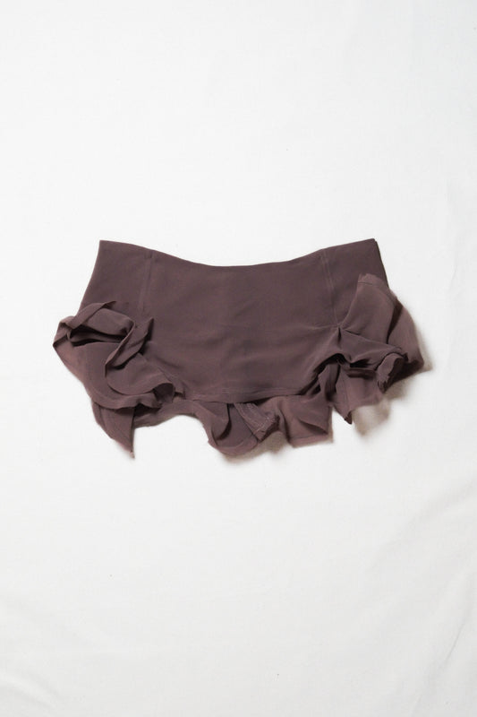 Slutty Mini Skirt in Brown Silk