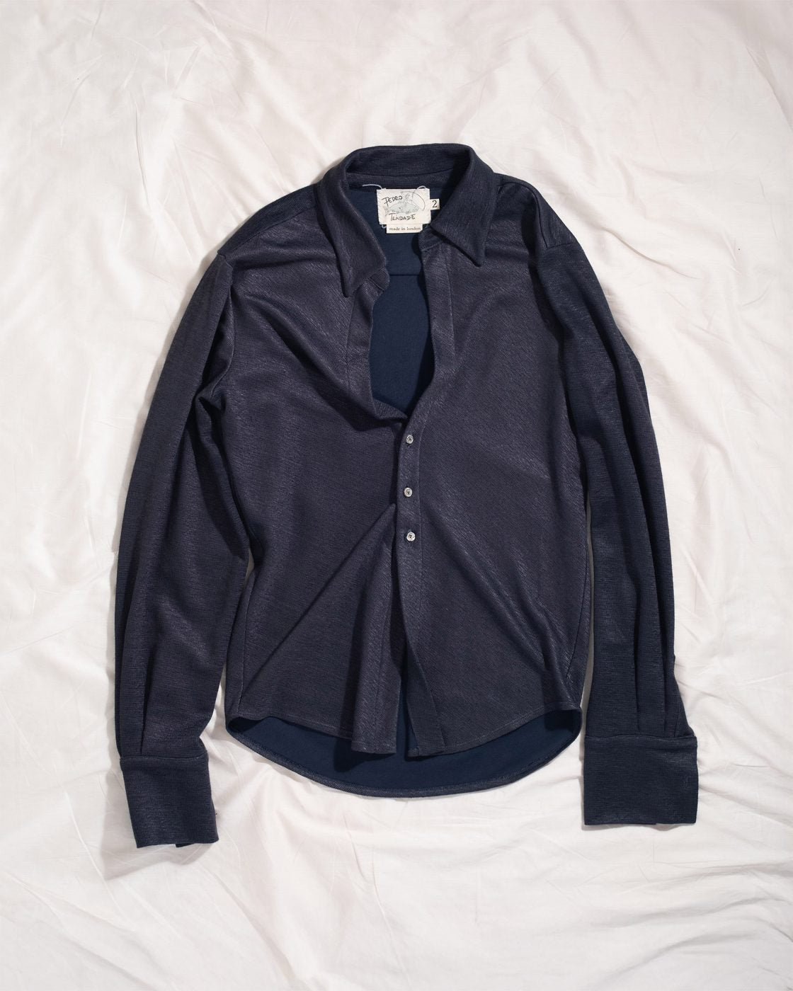 bias shirt in navy