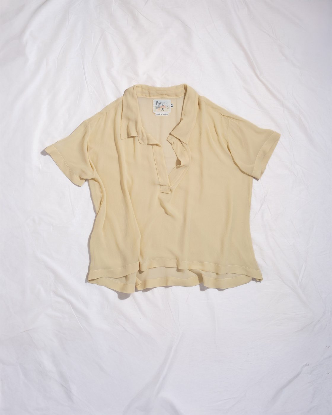 silk polo in yellow