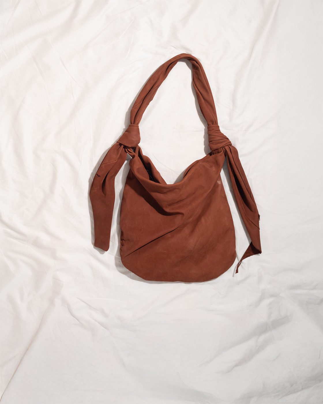 bb sack in terracotta suede