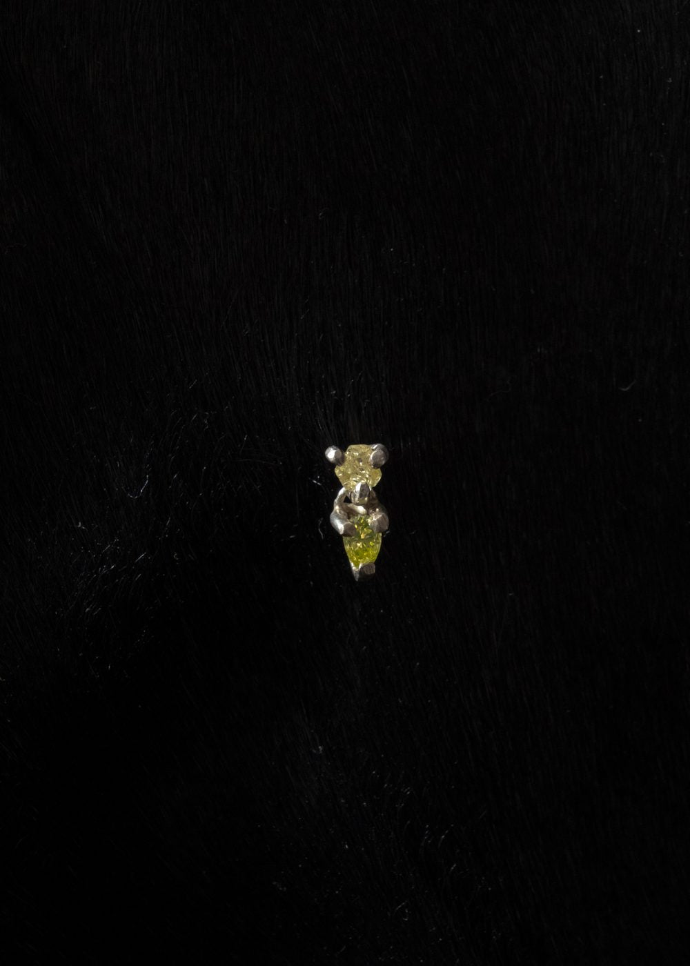 yellow lime pendant earring