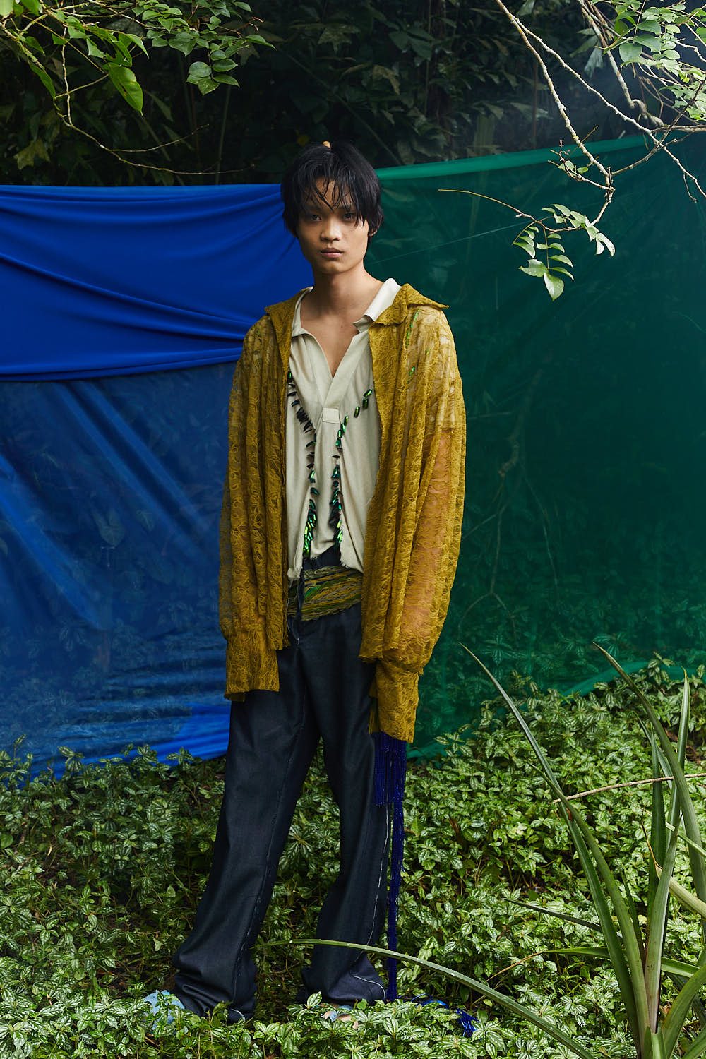 Magia — jungle — mustard cardigan